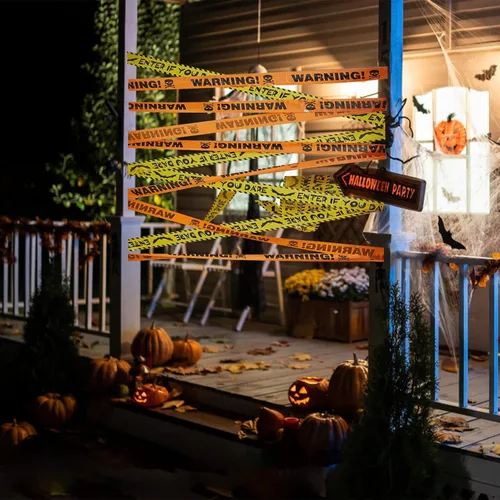 Miniatura 6 de Paquete de 3 cintas de terror de Halloween – Advertencia – Enter If You Dare – Haunted Keep Out, decoración de Halloween de 3 pulgadas x 90 pies