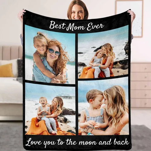 Miniatura 9 de YESCUSTOM Manta personalizada con fotos y texto, Manta familiar personalizada para adultos, niños y amigos, para cumpleaños, regalo conmemorativo