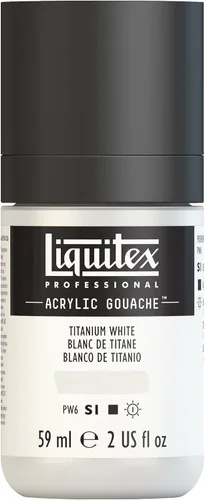 Liquitex Professional - Gouache acrílico profesional, botella de 2 onzas (59 ml), blanco titanio