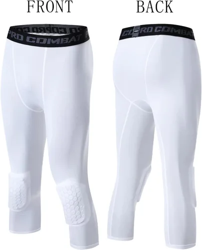Miniatura 3 de SS COLOR FISH Leggings de baloncesto para hombre con rodilleras, mallas de compresión 3/4, pantalones deportivos atléticos de capa base