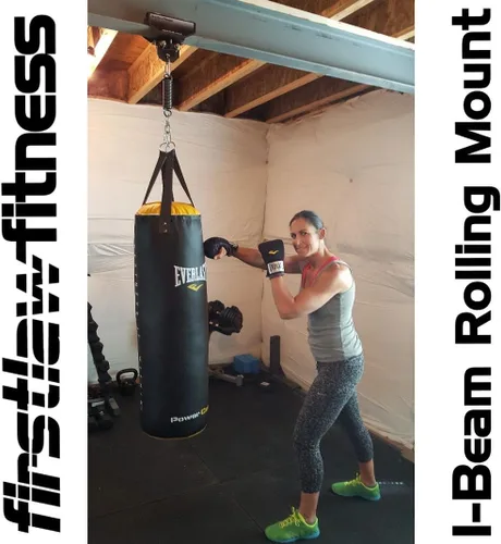 Miniatura 2 de Firstlaw Fitness I-Beam - Soporte para saco de boxeo con ruedas (Select - Negro - 3.5" - 7.0" de ancho I-Beam)