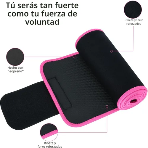 Miniatura 3 de ZPP Entrenador de cintura para mujeres y hombres, banda de sudor de neopreno, cinturón reductor de cintura adelgazante para entrenamiento Negro/Rosa