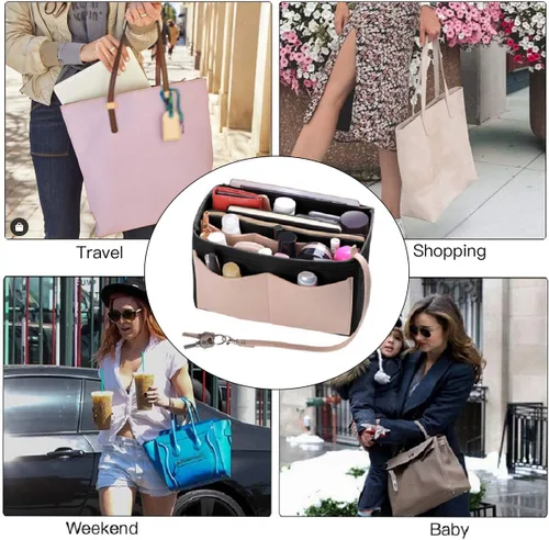 Miniatura 7 de ZTUJO Organizador de bolso, organizador de bolsa de fieltro con cremallera de metal, bolso y moldeador de bolso, para Speedy Neverfull Tote, 7