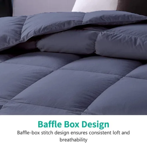 Miniatura 3 de Edredón ligero tamaño Queen azul acero – Edredón de cama alternativo para todas las estaciones, edredón de verano, edredón acolchado cuadrado