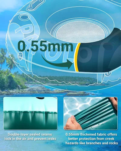 Miniatura 6 de River Tube for Adults, Tube for River Floating, Heavy Duty River Tube for Beach Lake Rafting, River Floats with Mesh Bottom, Puncture-Resistant