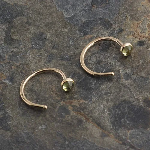 Miniatura 25 de Half Huggie Gold Hoop Earrings for Girls Women Tiny Cartilage Birthstone Stud Piercing Earring Hypoallergenic Earring Screw Back Dainty Hug Hoops