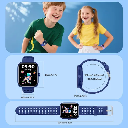 Miniatura 9 de Gydom Smart Watch for Kids, Without/with APP Mode, 1.83" Touchscreen Fitness Tracker Watch, Heart Rate/Sleep Monitor, IP68 Waterproof Pedometer