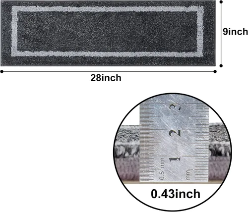 Miniatura 3 de COSY HOMEER Alfombra antideslizante suave de 28 x 9 pulgadas, para interiores en peldaños de madera, alfombras para niños y perros, 100 % poliéster