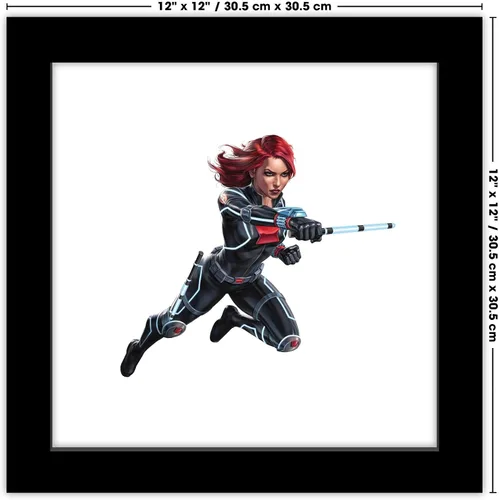 Miniatura 7 de Trends International Gallery Pops Marvel Comics Avengers - Póster de pared de viuda negra, 12 x 12 pulgadas, versión enmarcada en negro