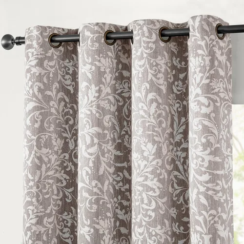 Miniatura 11 de jinchan Cortinas 80% opacas para dormitorio, cortinas con patrones geométricos para sala de estar, tratamientos de ventana para oscurecer