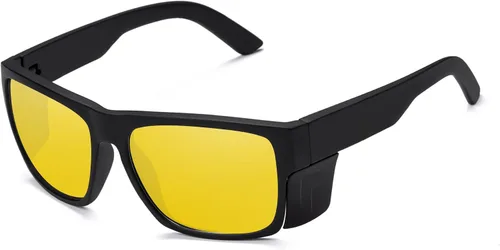 Miniatura 20 de Lentes de sol de seguridad para hombre, negro mate, lentes de sol de seguridad polarizados, cumplen con las normas ANSI Z87+, protección UV
