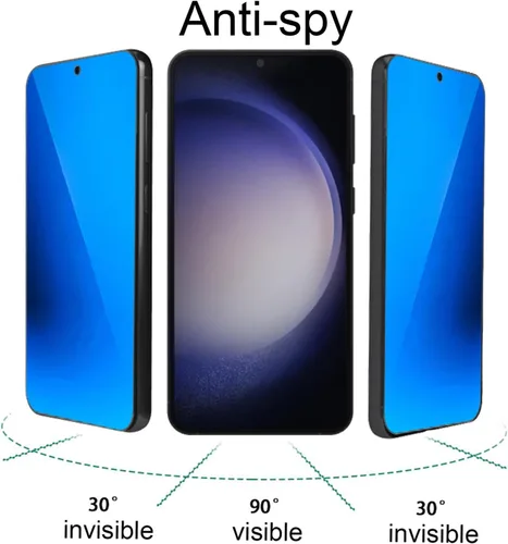 Miniatura 2 de Paquete de 2 vidrios templados de privacidad anti-azul para Samsung Galaxy S23 / Galaxy S22 Espejo Protector de pantalla anti-espía Película