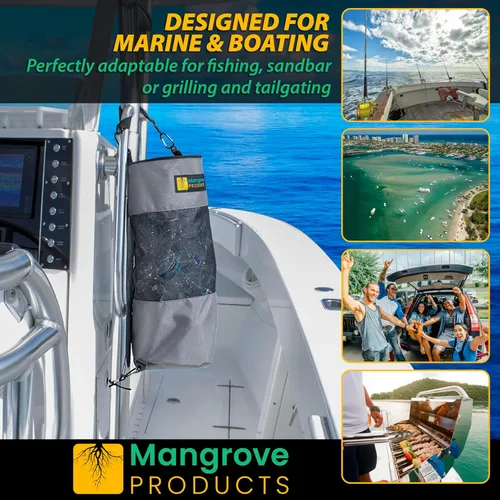 Miniatura 2 de Mangrove Products: Bote de basura portátil para barco, bolsa de basura reutilizable, equipo de navegación, almacenamiento de barcos, accesorios gris