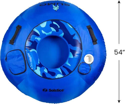 Miniatura 5 de Tubo inflable de camuflaje azul para piscina con portavasos - 54