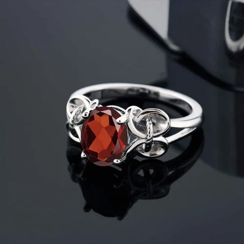 Miniatura 32 de Gem Stone King Anillo de compromiso ovalado con piedra natal para mujer, plata de ley 925, ovalado de 0.354 x 0.276 in, anillo de compromiso