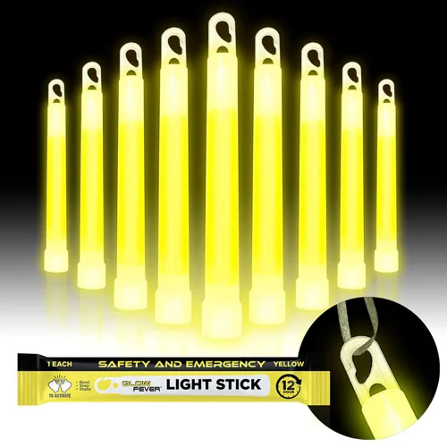 Miniatura 7 de Glow Fever Barras luminosas de grado militar de seguridad de emergencia; 10 piezas, barras luminosas ultra brillantes de 6" con 12 horas de Rojo