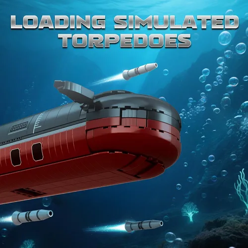 Miniatura 4 de Reobrix Juego de construcción de submarino nuclear para adultos, kit de modelo de submarino nuclear de clase tifón, decoración coleccionable