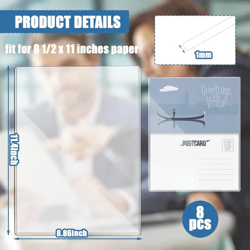 Miniatura 6 de Protectores rígidos de impresión de 8 1/2 x 11 pulgadas, protectores de hojas transparentes de plástico duro, protectores de revistas