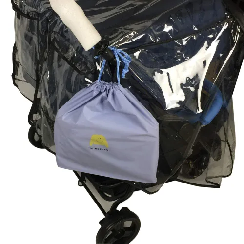 Miniatura 8 de Funda de lluvia para cochecito, cubierta de lluvia universal para cochecito de bebé, funda doble para lluvia y viento, accesorios de actividades al