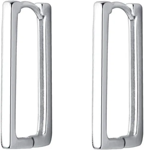 Aretes de aro rectangulares minimalistas de plata de ley para mujeres y niñas, para cartílago, delicados aretes de 0.787 in, Metal, No es una piedra
