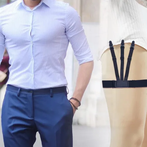 Miniatura 2 de La camisa para hombre se mantiene actualizada, liga elástica ajustable, pinzas de bloqueo antideslizantes, 2 piezas para camisa para hombres, liga
