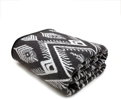PuTian - Manta de lana merina para acampar al aire libre, 63" x 51", color gris bohemio, excelente para acampar, exteriores, eventos deportivos,