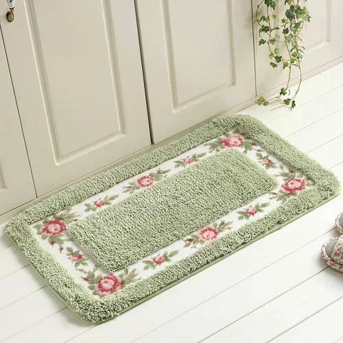Miniatura 10 de Alfombra romántica de estilo rural con diseño floral de rosas, alfombra de área, suave, antideslizante, tapete para baño, ducha, dormitorio, sala