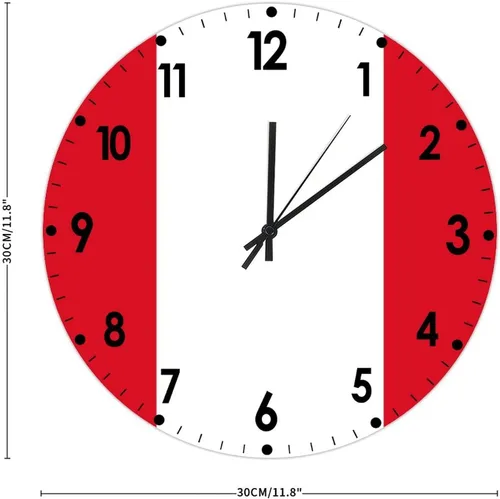 Miniatura 273 de Cheyan Reloj de pared con bandera de Canadá de 12 pulgadas, silencioso, sin tictac, de PVC, funciona con pilas, reloj redondo decorativo, regalo