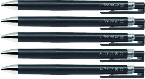Pilot Juice Up 04 Pluma de tinta de gel retráctil, punta ultra fina 0.4mm, tinta negra, LJP-20S4, juego de 5 unidades