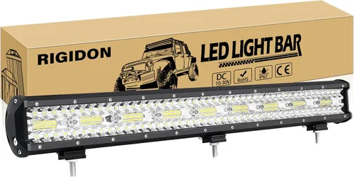 Miniatura 7 de RIGIDON 2 Piezas Luces Antiniebla LED de 4 Pulgadas 10cm 60W, Combo de Focos de Inundación de Triple Fila 8D 6000LM Luces de Trabajo LED, 12V 24V