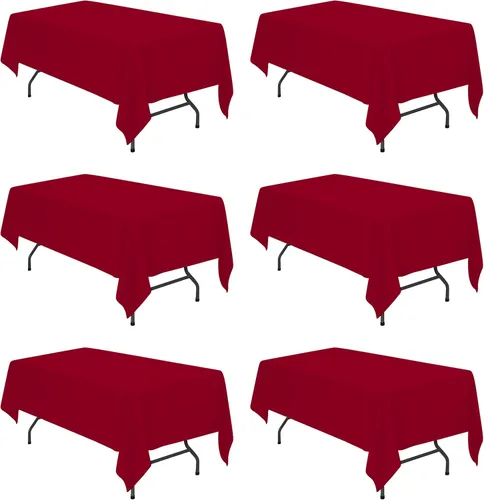 Miniatura 36 de BRILLMAX 6 Pack de Manteles Azul Marino para Mesas Rectangulares de 8 Pies 90 x 156 Pulgadas - 8 pies Mantel Rectangular a Granel de Lino