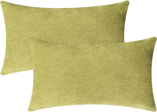 Miniatura 30 de Jeneoo - Fundas de almohada decorativas rojas brillantes de chenilla suave, fundas de cojín cómodas y sólidas para sofá de sala de estar