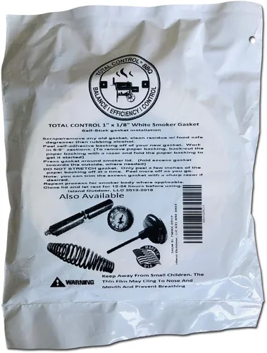 Miniatura 3 de Junta blanca para barbacoa/ahumador de 1" x 1/8", autoadhesiva para tapas y puertas de barbacoa