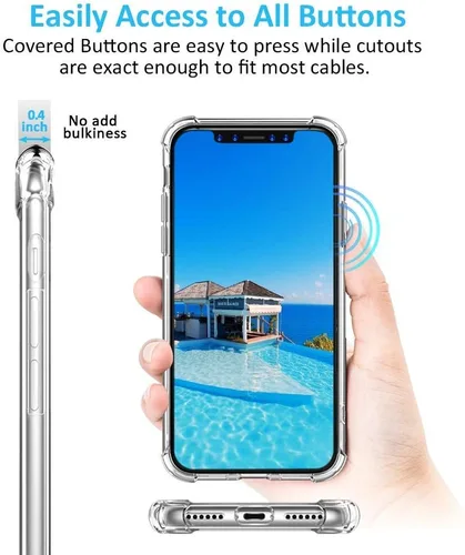 Miniatura 3 de Funda para teléfono compatible con iPhone XR, cubierta trasera dura transparente con 4 esquinas a prueba de golpes, funda transparente para iPhone