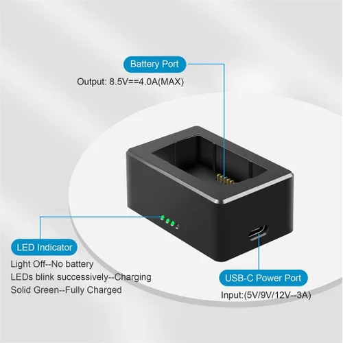 Miniatura 3 de Mavic Mini 3 Pro Accessories Cargador de batería USB, concentrador de carga de batería con dos cables de carga para DJI Mini 3 Pro, soporte QC3.0 PD