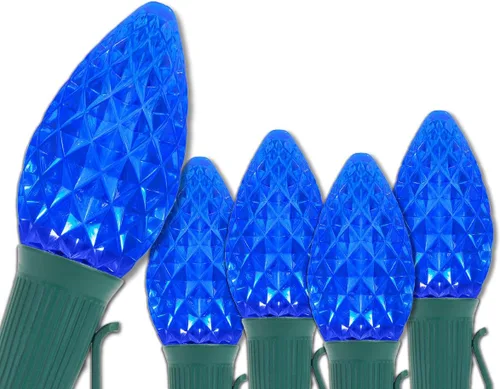 Miniatura 17 de Wintergreen Lighting C7 OptiCore - Luces de Navidad comerciales – Bombillas LED resistentes en cable verde (100 luces, 100 pies, verde/blanco frío)