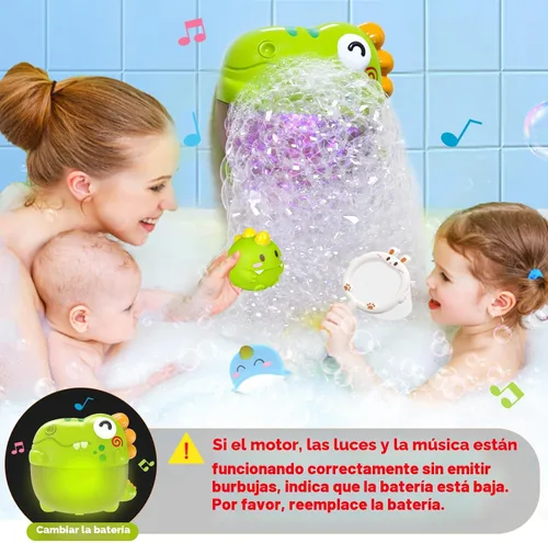 Miniatura 8 de Juguetes de baño de burbujas para niños pequeños, máquina de burbujas de baño iluminada, juguete para niños de 3 a 5 años, juguete para bañera