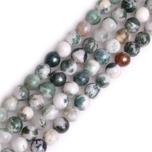 Miniatura 188 de GEM-Inside - Cuentas redondas de ágata de ónix azul claro natural de 0.394 pulgadas (0.394 in) con agujero grande para hacer joyas, suministros