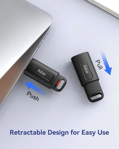 Miniatura 2 de Aiibe 64GB Flash Drive USB 3.0 Thumb Drive USB Drive Memory Stick with LED Indicator Portable Keychain, Black