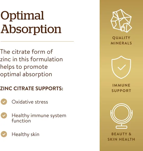 Miniatura 4 de Solgar Cápsulas vegetales de citrato de zinc, 100 unidades, sin OGM, sin gluten y kosher, apoya la salud del sistema inmunitario, piel y ojos