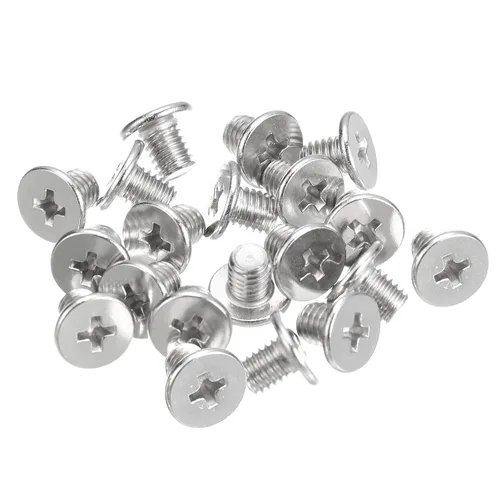Miniatura 22 de Uxcell M1-0.25 x 2 mm 50 piezas Tornillos de cabeza plana redonda 304 de acero inoxidable Phillips Drive tornillos de máquina para fijación