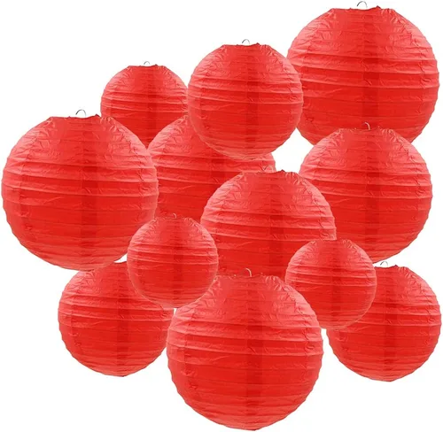 Miniatura 16 de 10 linternas de papel blanco para decoración de fiesta, 16 pulgadas, grandes, de papel redondo chino, para colgar, linternas gigantes