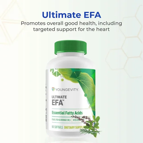 Miniatura 2 de Youngevity Ultimate EFA - Suplemento Omega 3, 6 y 9 Mezcla de aceites de borraja, lino y pescado Apoya la salud cardíaca, cerebral y general