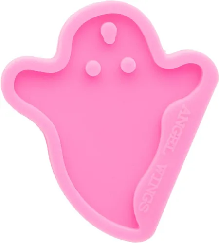Miniatura 4 de Moldes de resina súper brillantes estilo fantasma de Halloween, molde de silicona epoxi para llavero con agujero, moldes de silicona para hacer