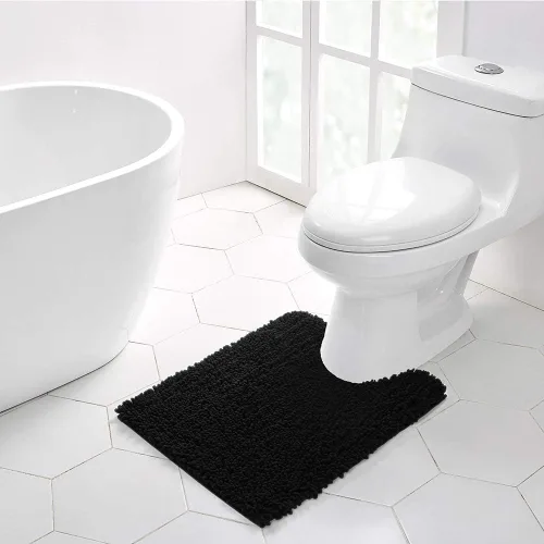 Miniatura 92 de Walensee Alfombra de baño antideslizante (24x17 pulgadas, rosa polvoriento) absorbente de agua, súper suave, lanuda de felpilla, lavable a máquina