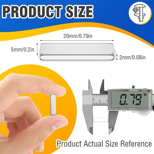 Miniatura 2 de Grtard 50 piezas de imanes de neodimio fuertes, barras magnéticas rectangulares de tierras raras resistentes de 20x5x2 mm para manualidades, cocina