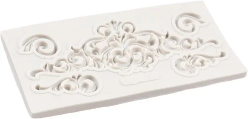 Miniatura 6 de Molde de fondant barroco Curlicues Scroll Lace Border Molde de silicona para decoración de pasteles Chocolate Cupcake Topper Candy Sugar Craft