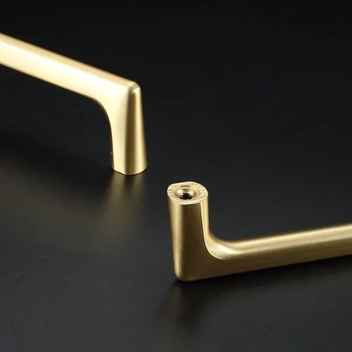 Miniatura 5 de Paquete de 4 tiradores dorados para cajones de gabinete, manijas doradas cepilladas para cajones de tocador, accesorios de gabinete de baño