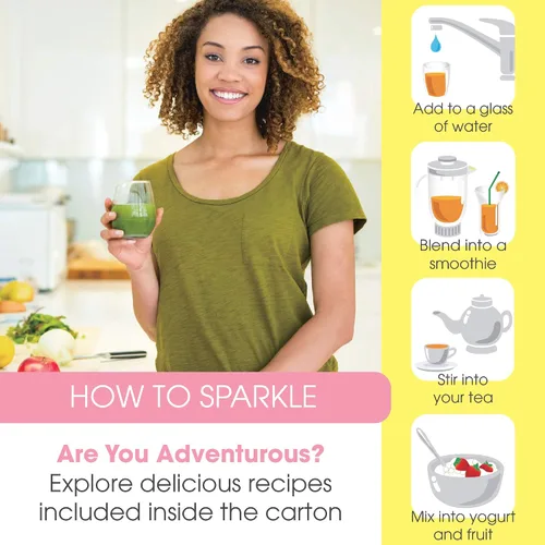 Miniatura 4 de Sparkle Skin Boost Acai Lemonade (paquete de 3) Verisol Péptidos de Colágeno Proteína en Polvo Vitamina C Suplemento Bebida