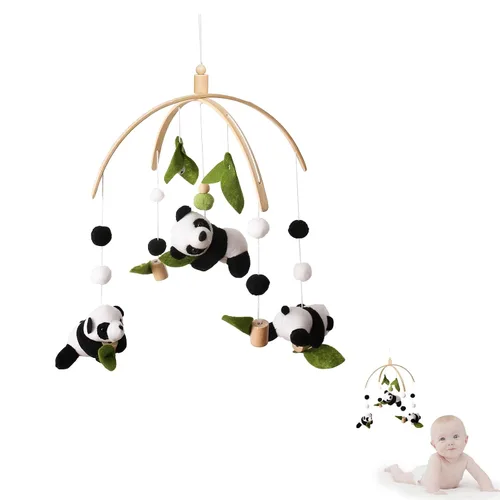 Miniatura 6 de Móvil de bebé para cuna, decoración móvil de guardería, decoración de panda para bebé, móvil suave para niño, niña